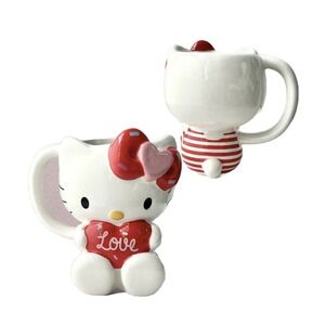 Hello Kitty Sculptured Valentine Mug Coffee Mug Valentine day Gift red heart